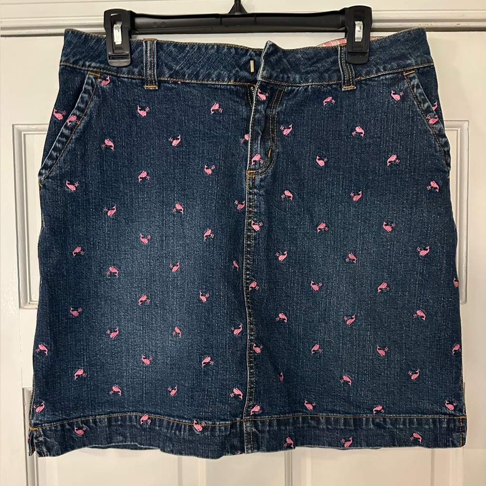 Vintage Lily Pulitzer Denim Whale Skirt | Size 10